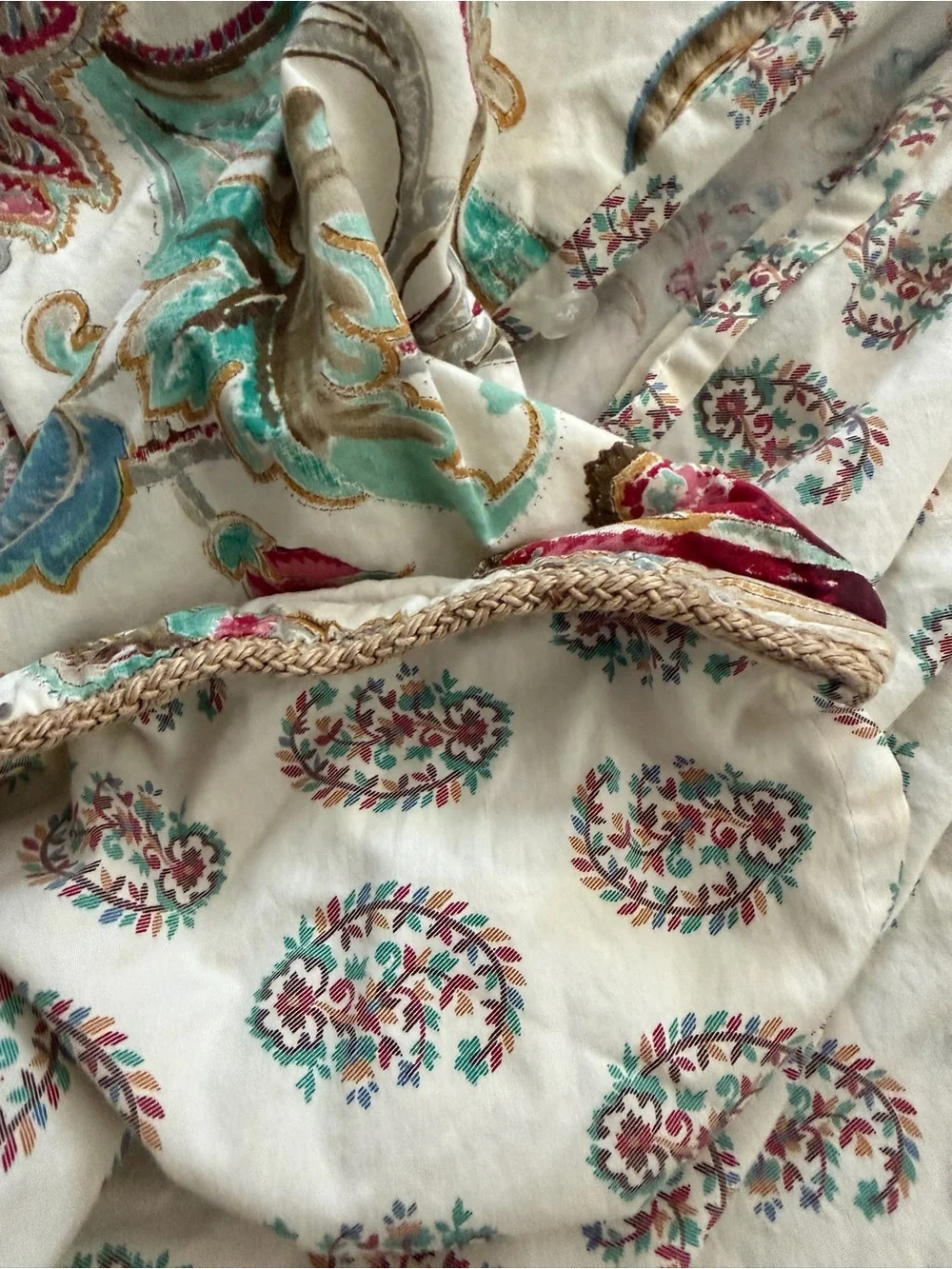 Ralph Lauren Antigua Paisley Floral Reversible Full/Queen Duvet Cover